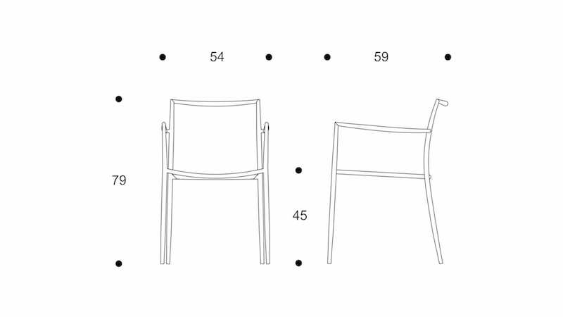 ryo dining chair binding seat drawing