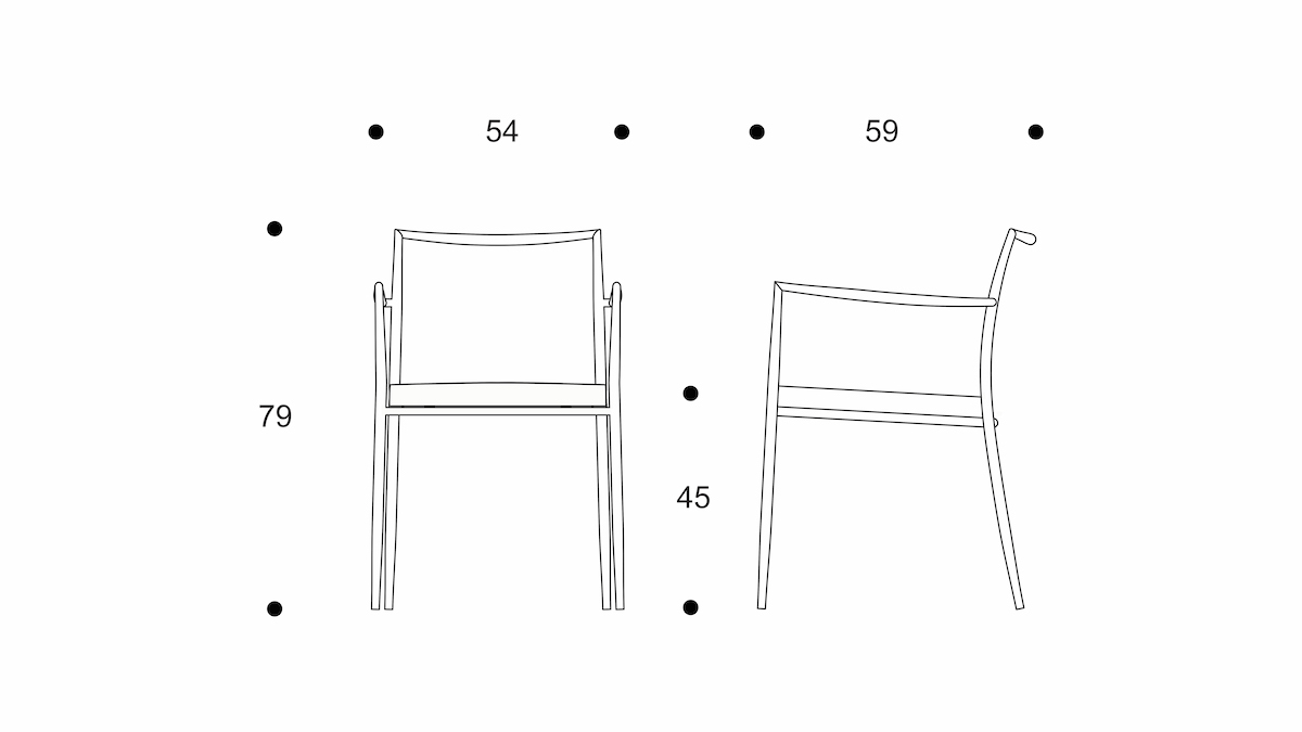 ryo dining chair  upholstery seat  drawing