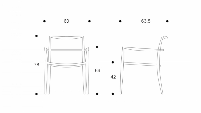 ryo low dining chair  rr8 bind  drawing