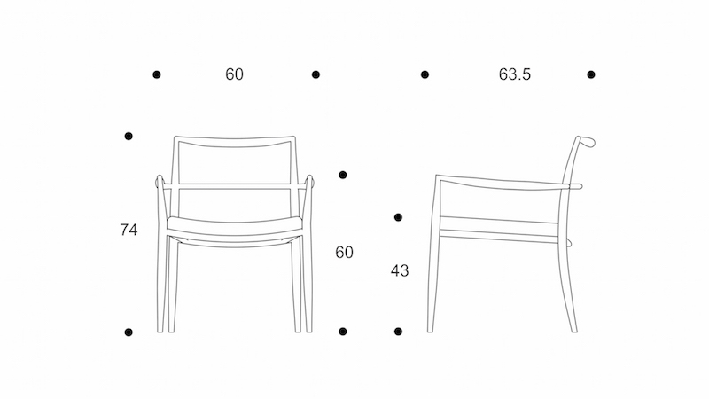 ryo low dining chair  fr16 bind  drawing